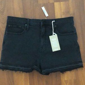 NWT Madewell High Rise Black Denim Shorts Sz 31